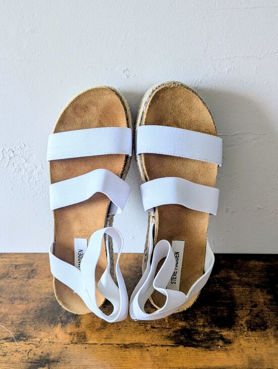 Steve Madden Shoes - Steve Madden White Double-Strap Espadrille Sandals